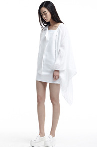 linen shawl cardigan (white)