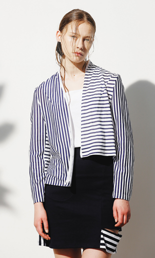 [70%] unbalanced jacket-cardigan (stripe) 