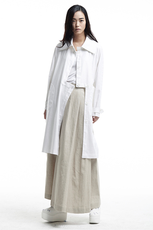 [14SS] right angle_linen trench coat (white) 