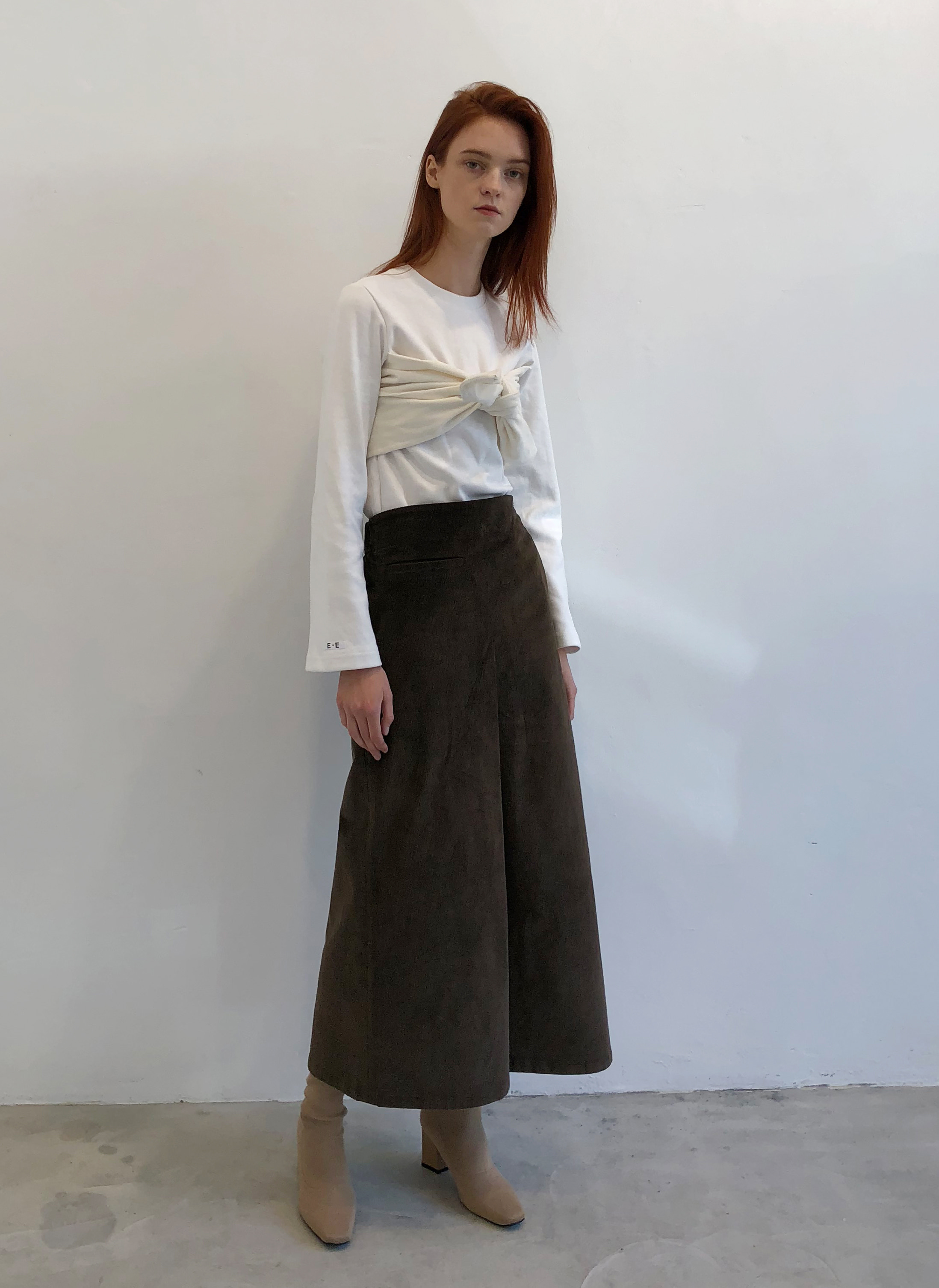 corduroy long skirt (brown)