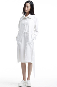 [14SS] right angle_linen trench coat (white) 