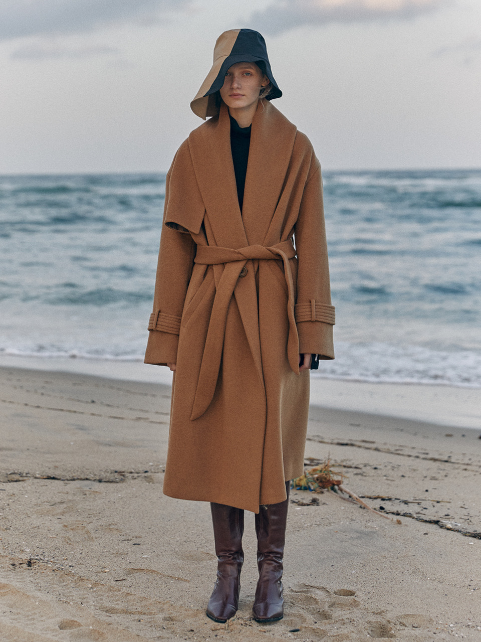 [한선화 착용] 19 WINTER shawl collar wool coat (camel)