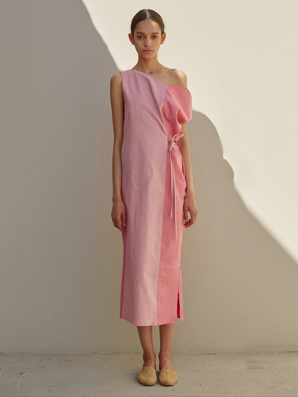 tulip linen dress (pink)