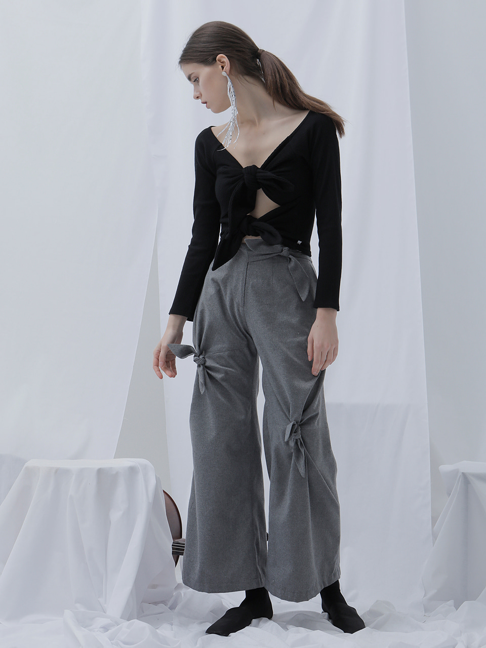 [EVENT] 17 WINTER ribbon wide pants (gray)