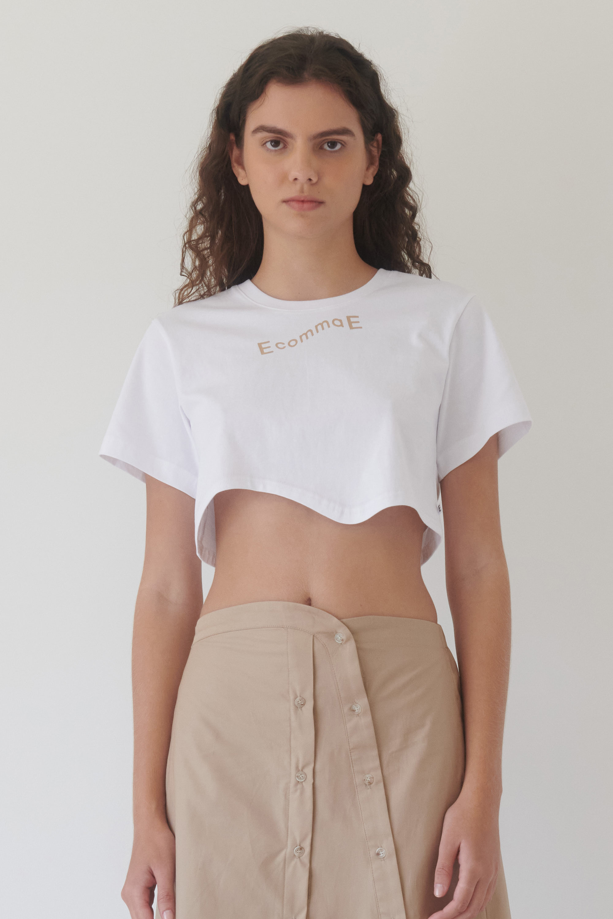 WAVE CROPPED T-SHIRT (WHITE) (2colors)