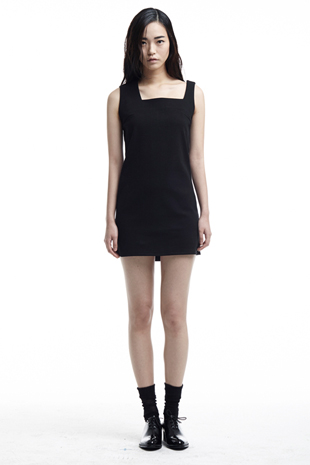 [재입고/인기제품14SS] unbalance shoulder mini dress (black)