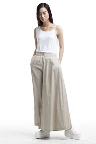 [14SS] unbalance linen pants (natural beige)
