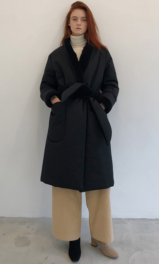 robe puffer coat (black)
