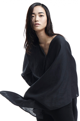 [70%] [14SS] linen shawl cardigan (black)
