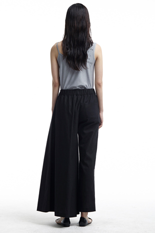 [14SS] unbalance linen pants (black)