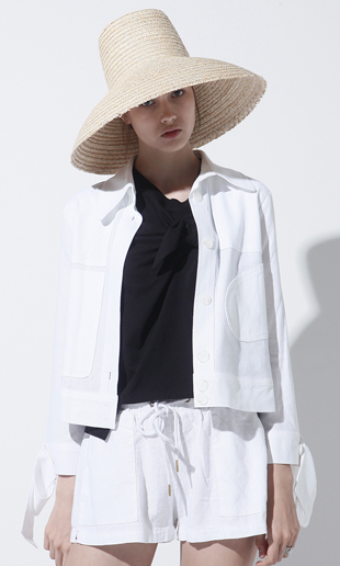 [16 SUMMER] ribbon linen blouse-cardigan (white) 