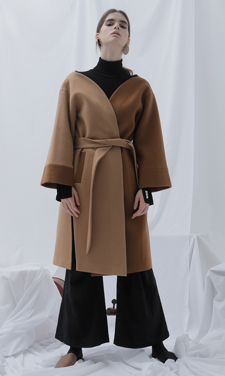 [EVENT] 17 WINTER tulip robe wool coat (beige+brown)