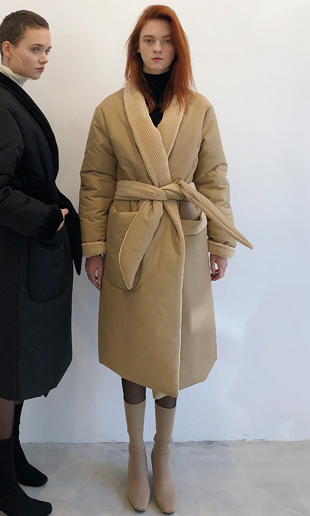 robe puffer coat (beige)